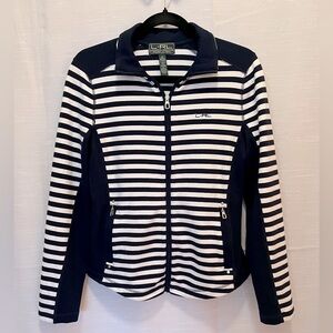 LAUREN ACTIVE SZ M Navy Blue Stripe Sport Jacket Ralph Lauren L-RL